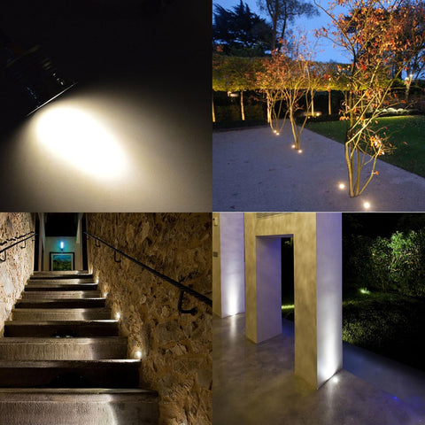LED In-Ground Lights,3W 12V-24V DC, IP67 Waterproof Recessed Light,Buried Underground Lamps, Outdoor Landscape Lighting,Warm White-3000K (watts, 3)