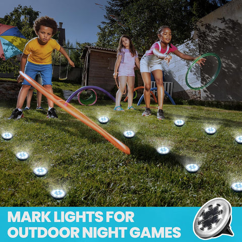 Solpex 10 Pack Mini Solar Ground Lights, Solar Lights Outdoor Garden, Waterproof Garden Light, Powered Landscape Lighting for Patio Yard Driveway Walkway(Cold White)