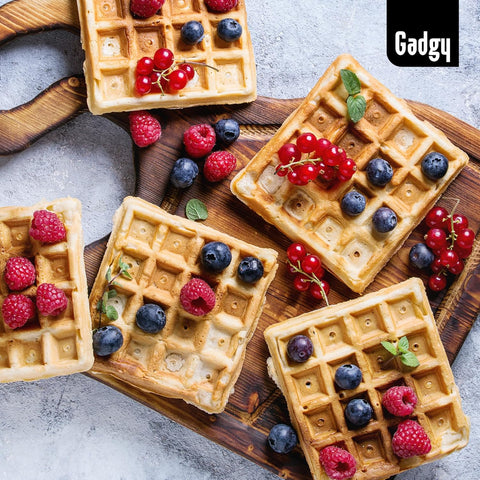 3-in-1 Belgian Waffle Maker & Sandwich Press – Removable Plates, Cool-Touch Handle, Indicator Lights, 750W Multi-Function Grill UK