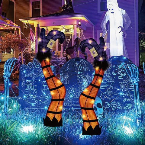 74cm Halloween Lighted Witch Legs with Stakes