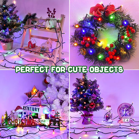 100 LED Multicoloured Christmas Fairy Lights – 2 x 5m Battery Operated Outdoor & Indoor String Lights with 8 Modes, Timer & IP65 Waterproof Design