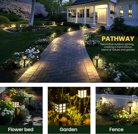 GIGALUMI Solar Lights Outdoor Garden, 16 Pack Solar Powered Garden Lights