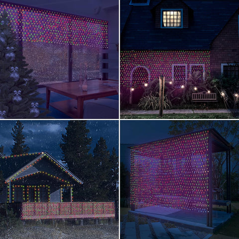 The Christmas Workshop 180 LED Multi-Coloured Christmas Net Lights – 1.8 x 1.2m Mains-Powered Curtain Window Lights with 8 Modes – Give Your Windows a Festive Glow Full of Christmas Cheer