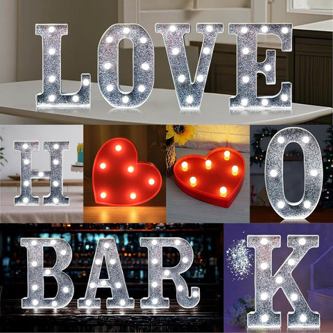 LED Alphabet Light Sign for Women, Birthday Party, Christmas, Valentine's Day, Home Bar, Tabletop Wall-mounted Decorative Light (Heart Shape)