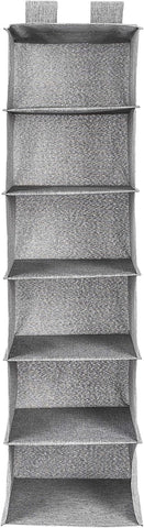 Basics 6-Tier Hanging Closet Shelf Organiser, Heather Grey