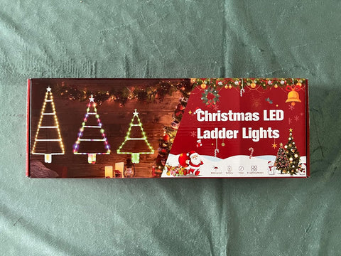 Moxled 2ft Battery LED Ladder Christmas Lights – Multicolor Waterproof Tree Lights with Timer – UK