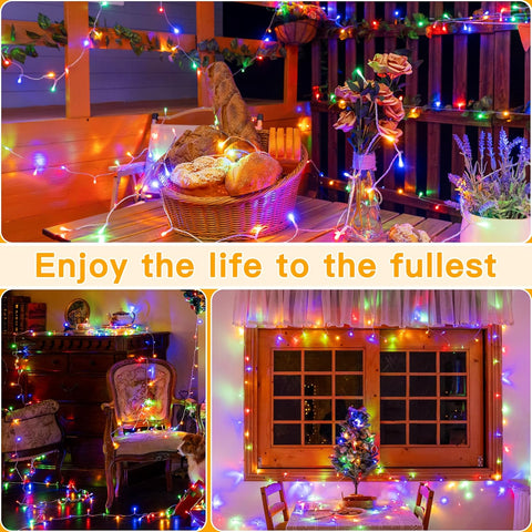 10m Multicoloured 100 LED Battery Operated Fairy Lights – Waterproof