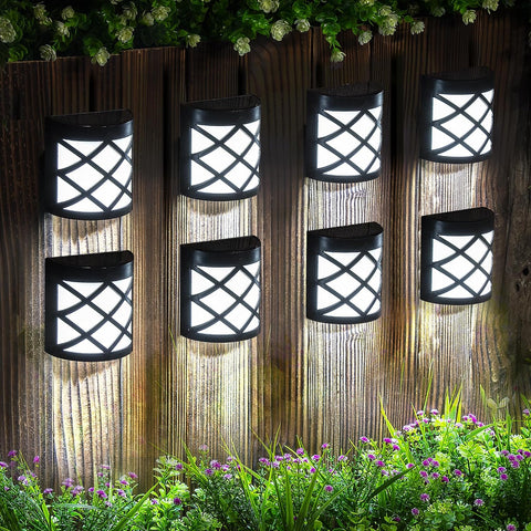 GloBrite Garden Lights - Pack of 4 Outdoor Lights - Waterproof Night Light for Pathway, Patio, Deck, Fence - Solar Security Light with Dusk to Dawn Sensor - Outdoor Lighting