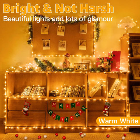 5m 50 LED Warm White Fairy Lights Battery Operated Waterproof String