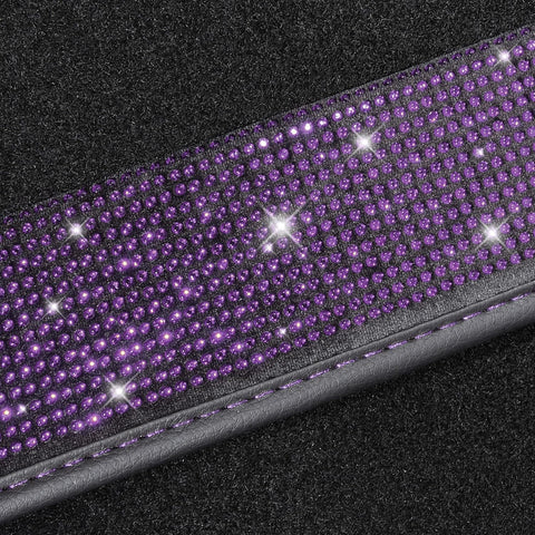 CAR PASS Bling Rhinestone Diamond Car Floor Mats – Violet Purple
