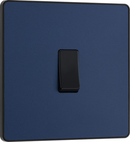 Single 2 Way Screwless Light Switch Matt Blue 20A