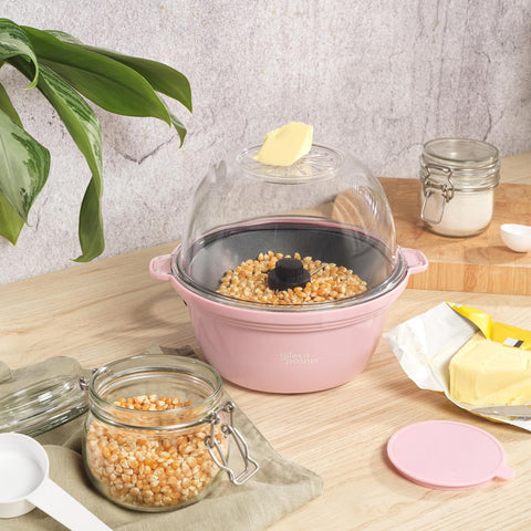 Giles & Posner Mini Popcorn Maker Machine – Pink 500W Hot Air Popper