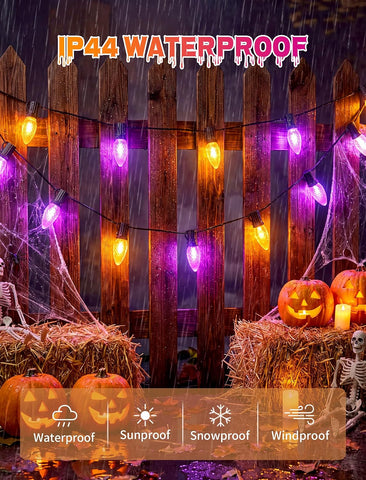 19.5ft Halloween Walkway Lights 10 Pack C9 LED Stakes