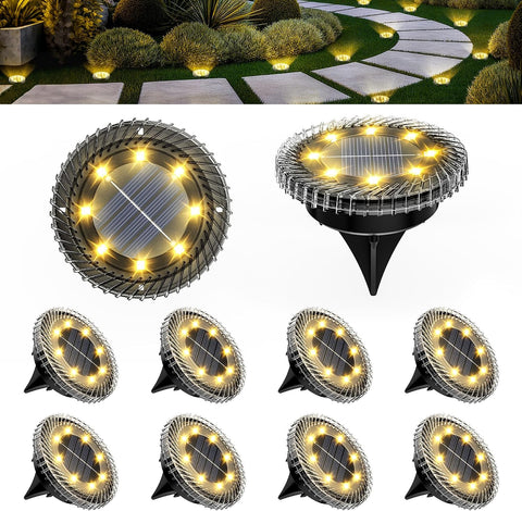 Color Changing Solar Ground Lights with Remote, IP67 Waterproof, 16Pack