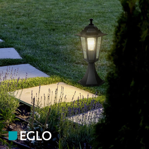 Eglo Laterna 4 Outdoor Lamp, 6 Panel Pedestal Light