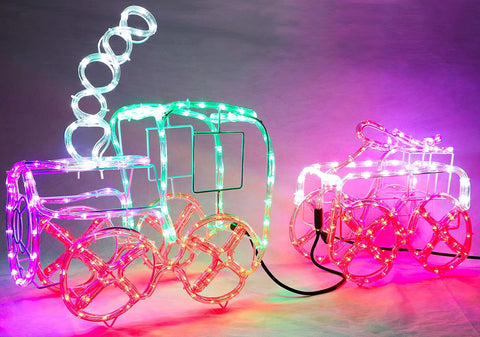 Christmas Concepts 100cm Multi Coloured 3D LED Rope Light Train & Carriage