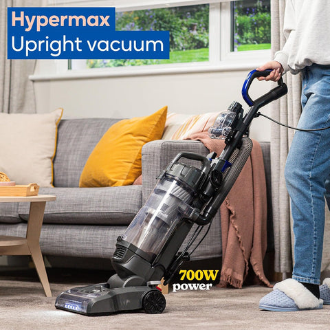 Russell Hobbs Hypermax Upright Vacuum Cleaner Grey & Blue, 700W, 4L Bagless