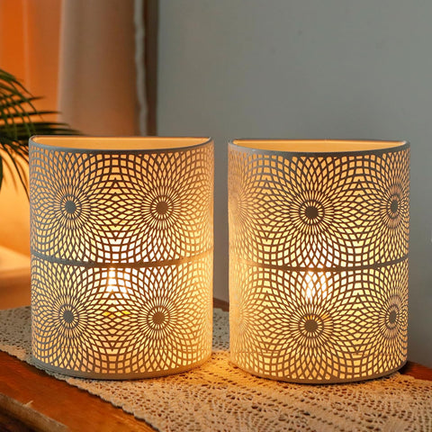 JHY DESIGN Set of 2 Battery Powered Table Lamps 20cm