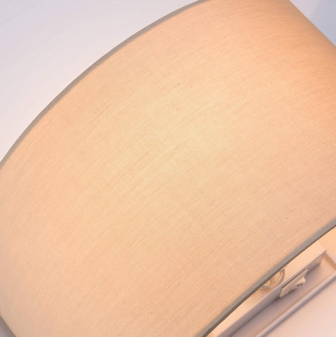 Taupe Fabric Wall Light with Switch E27 Bedside Lamp