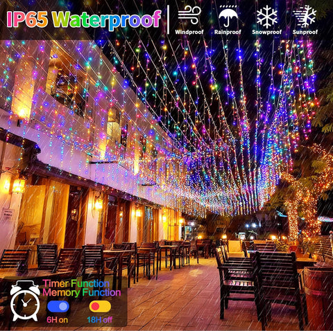 660 LED Outdoor Icicle Christmas Lights 25m/82ft – IP65 Waterproof Fairy String Lights with 8 Modes, Remote & Timer for Porch, Roof, Garden & Balcony - Turn Your Home into a Winter Wonderland