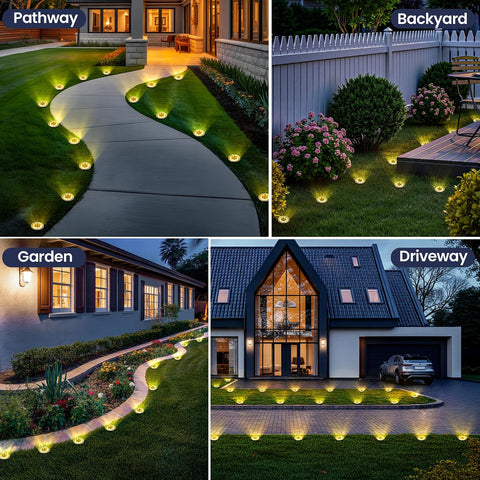 Solpex Solar Lights Outdoor Garden,10 Pack Solar Ground Lights,IP65 Waterproof for Stairs, Patio, Pathway(Warm White)