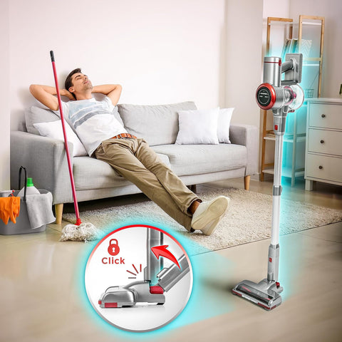 Cordless Stick Vacuum Cleaner 220W with Dual Batteries