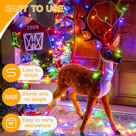 10m Multicoloured 100 LED Battery Operated Fairy Lights – Waterproof