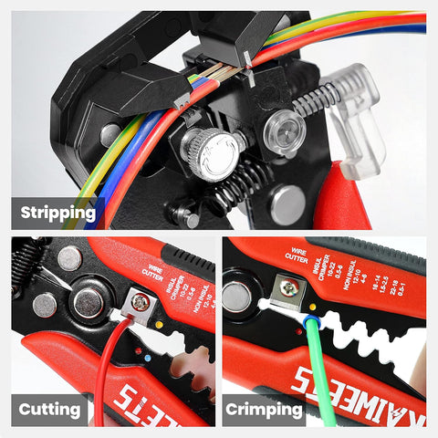 Automatic Wire Stripper Cutter Crimper AWG10–24 3-in-1