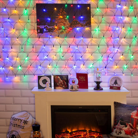 The Christmas Workshop 180 LED Multi-Coloured Christmas Net Lights – 1.8 x 1.2m Mains-Powered Curtain Window Lights with 8 Modes – Give Your Windows a Festive Glow Full of Christmas Cheer