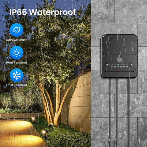 Linke Garden Spotlights Mains Powered, 35m 12 in 1 LED Landscape Lights