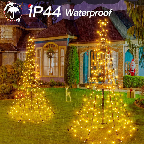 202 LED Outdoor Christmas Tree Lights – Warm White, 1.8m