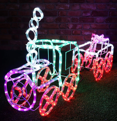 Christmas Concepts 100cm Multi Coloured 3D LED Rope Light Train & Carriage