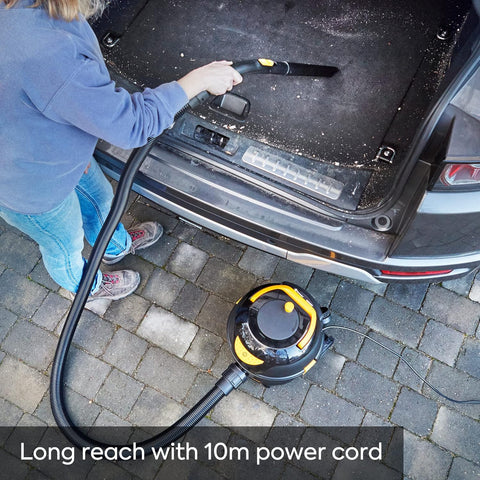 Vacmaster D8 8L Cylinder Vacuum Cleaner – Powerful Quiet Bagged Cleaning with HEPA 13 Filtration, 5 Dust Bags, 26m Reach