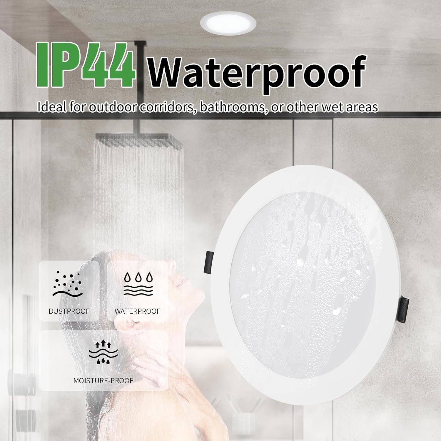 6 Pack LED Downlights Ceiling 24W 2200LM 3CCT IP44, Cutout 185-210Mm |  LED Spotlight Ceiling 22Cm, 3000K/4000K/6000K Adjustable, LED Recessed Ceiling Light for Bathroom