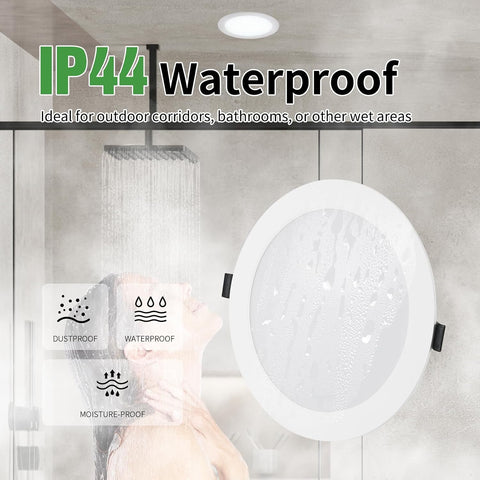 6 Pack LED Downlights Ceiling 24W 2200LM 3CCT IP44, Cutout 185-210Mm |  LED Spotlight Ceiling 22Cm, 3000K/4000K/6000K Adjustable, LED Recessed Ceiling Light for Bathroom
