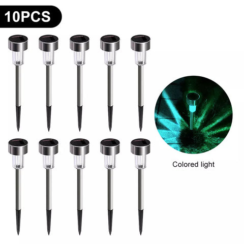 10Pcs Solar Power LED Stake Lights – Waterproof Outdoor Garden Lights