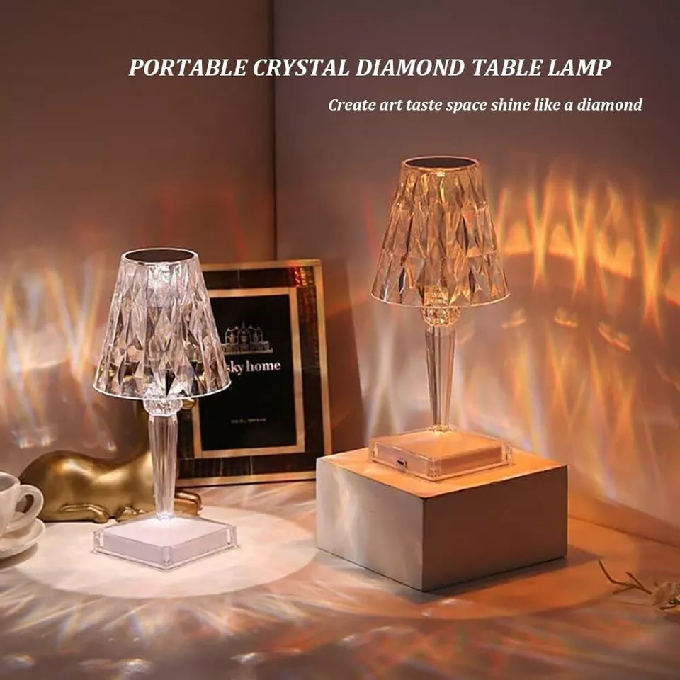LED RGB Crystal Table Lamp – 16 Colour Modes – Remote Control – USB Rechargeable
