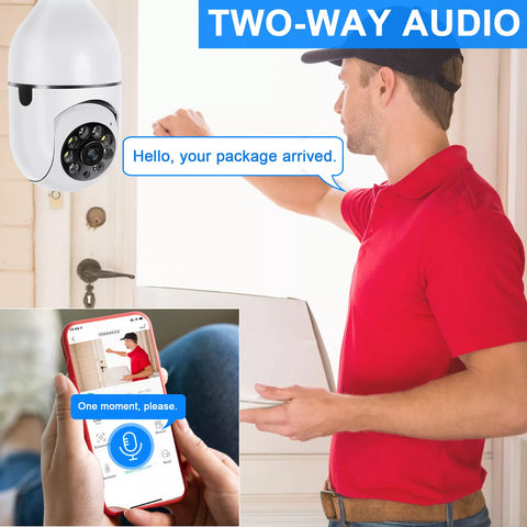 2-Pack E27 Light Bulb Security Camera Wi-Fi – Smart Home 1080P