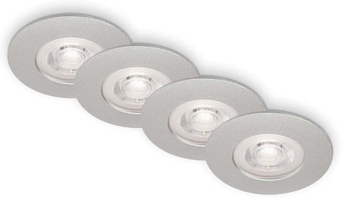 - Set of 4 Recessed Ceiling Lights, Dimmable, Ultra-Flat LED Recessed Lights, Bathroom Recessed Spotlight, Bathroom Recessed Spot IP44, Matt Chrome, 90X25Mm (Dxh)