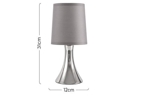 Chrome Touch Table Lamp – 31Cm Bedside Dimmable Light