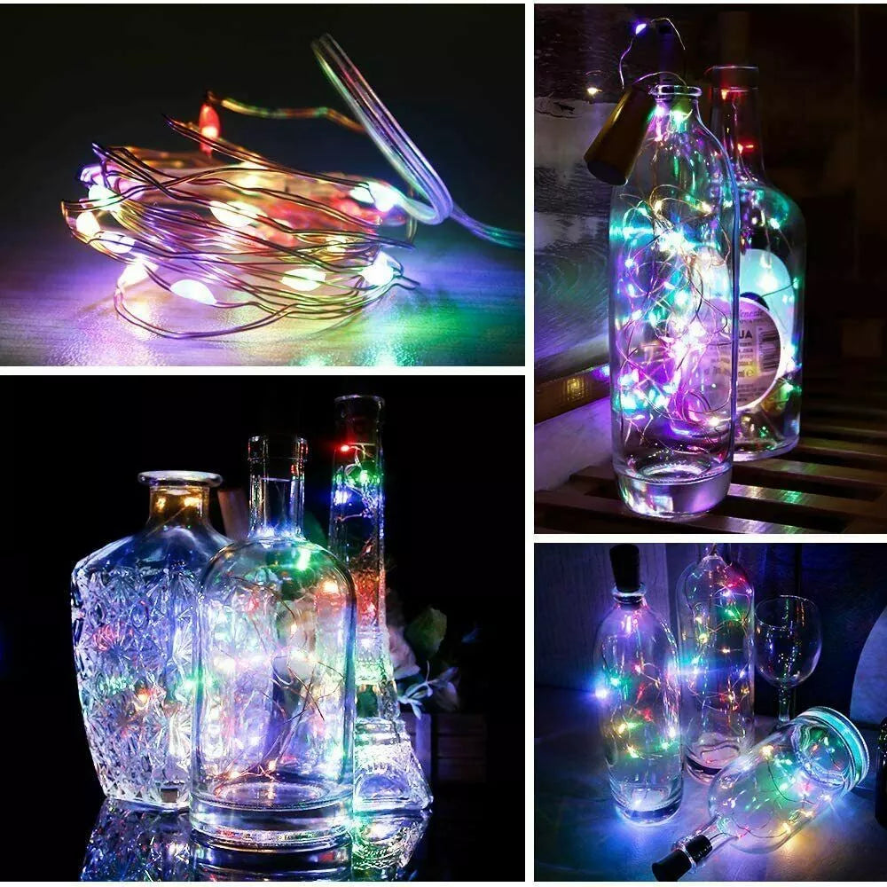 4 X LED Bottle Stopper String Lights – Warm White 2M 20 Leds – UK