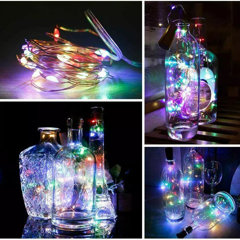 4 X LED Bottle Stopper String Lights – Warm White 2M 20 Leds – UK