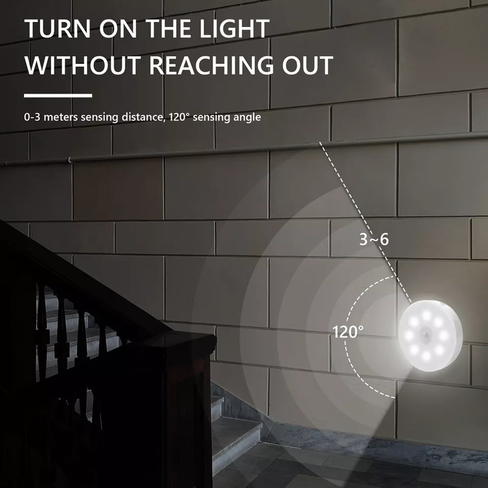 8 LED PIR Motion Sensor Night Light – Battery Stick-On Light