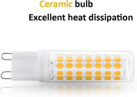 G9 7W Dimmable LED Bulbs, Warm White 2700K, 6-Pack, 600LM, Energy Saving, Halogen Replacement
