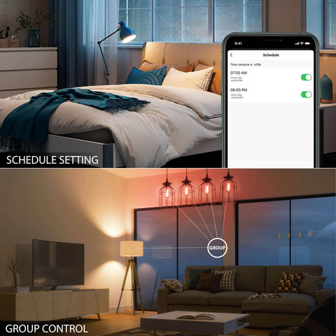 Smart Filament Light Bulb,Alexa Dimmable LED Color Changing Light Filament Bulb,E27 WiFi RGB Smart Filament Bulb,Compatible with Alexa,Echo,Google Assistant Include Remote Control(6.3W,470LM)