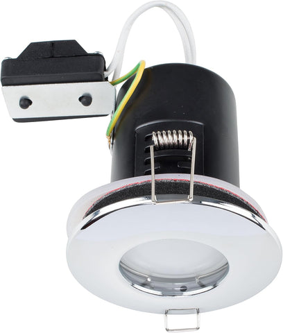 | Fire Rated White Domed GU10 Ceiling Downlight | Bath Recessed Lighting, Home Décor & Improvement Essential | Mains Wired