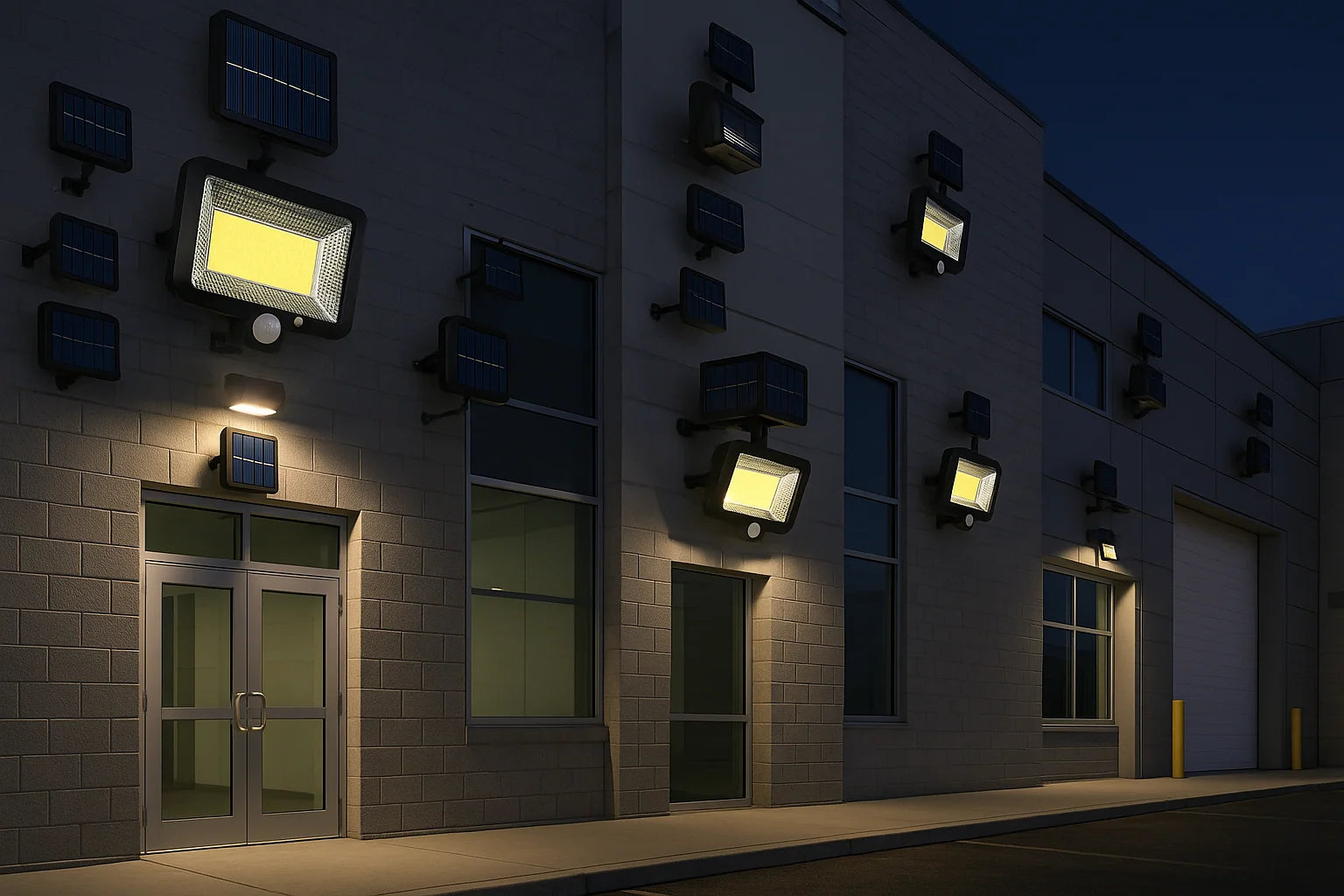 100 LED Solar PIR Motion Sensor Garden Wall Light