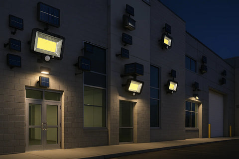 100 LED Solar PIR Motion Sensor Garden Wall Light