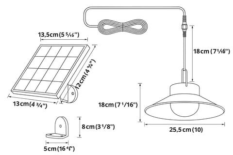 LED Solar Powered Pendant Hanging Light – Garden, Shed & Outdoor Lighting
