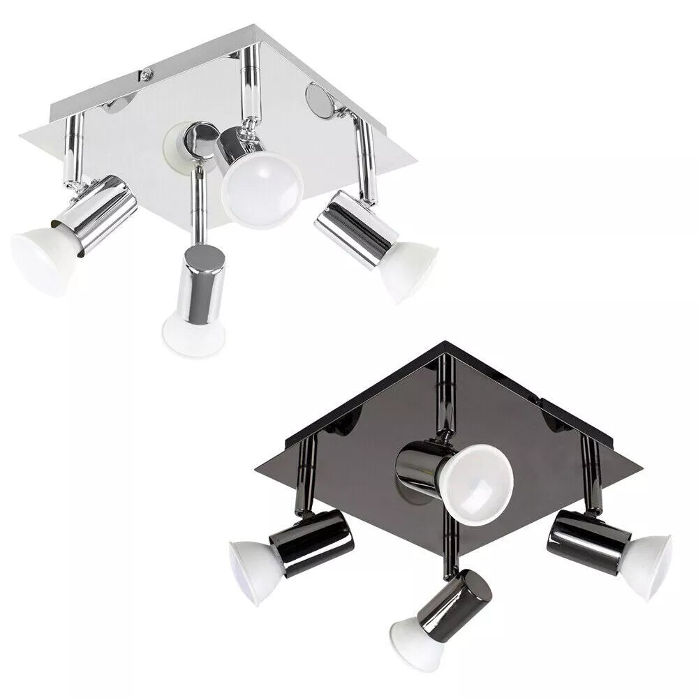 Adjustable 4 Way Fitting Chrome Ceiling Spotlight in UK – Buy Now!